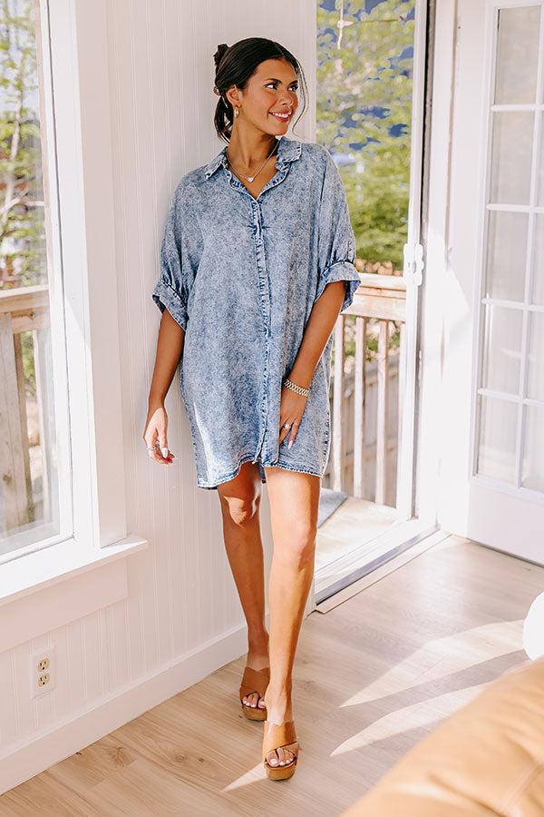 Impressions Park Stroll Chambray Shift Dress