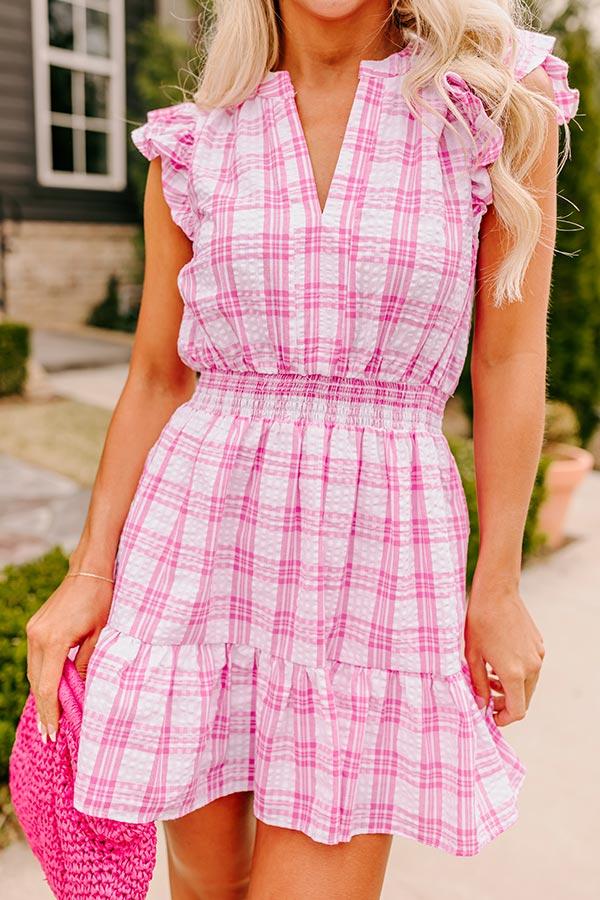 Impressions Parkside Picnic Gingham Romper In Pink
