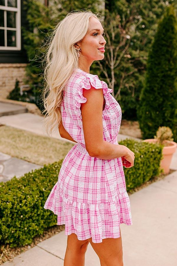 Impressions Parkside Picnic Gingham Romper In Pink