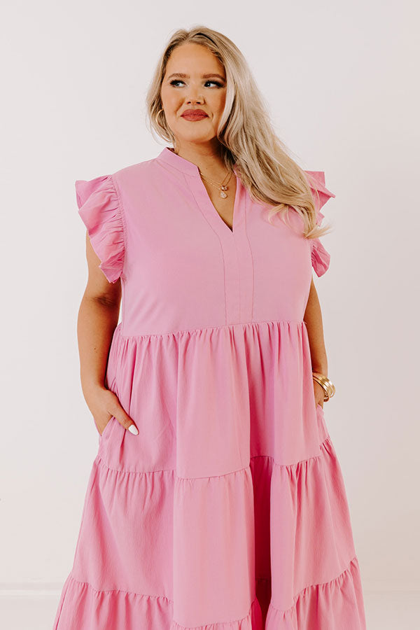 Impressions Parkside Pretty Midi In Pink Curves