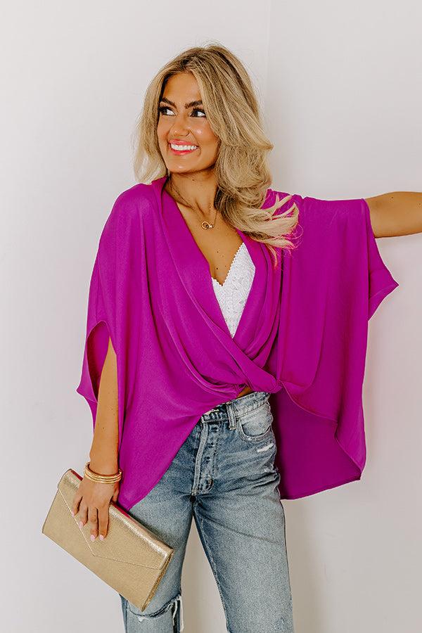 Impressions Party On The Go Surplice Top in Orchid