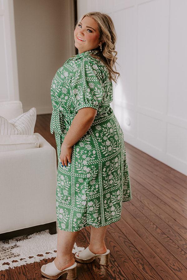 Impressions Patio Brunch Floral Midi Dress Curves