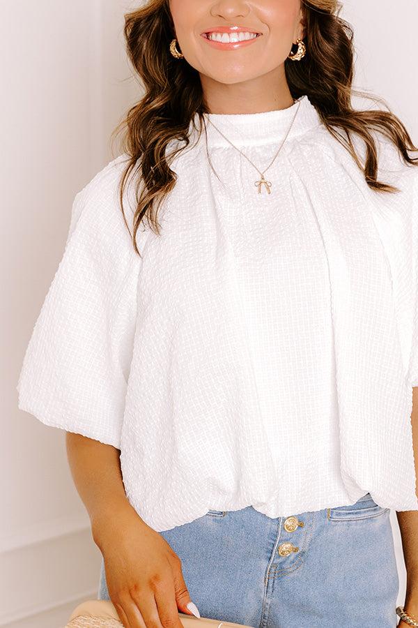 Impressions Patio Brunch Gingham Top In White