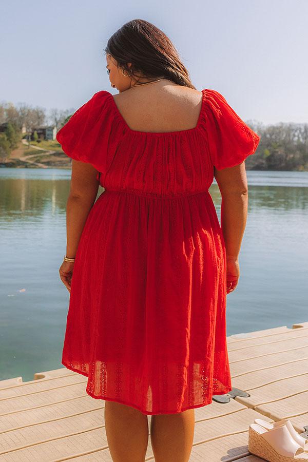 Impressions Patio Vibes Eyelet Mini Dress Curves