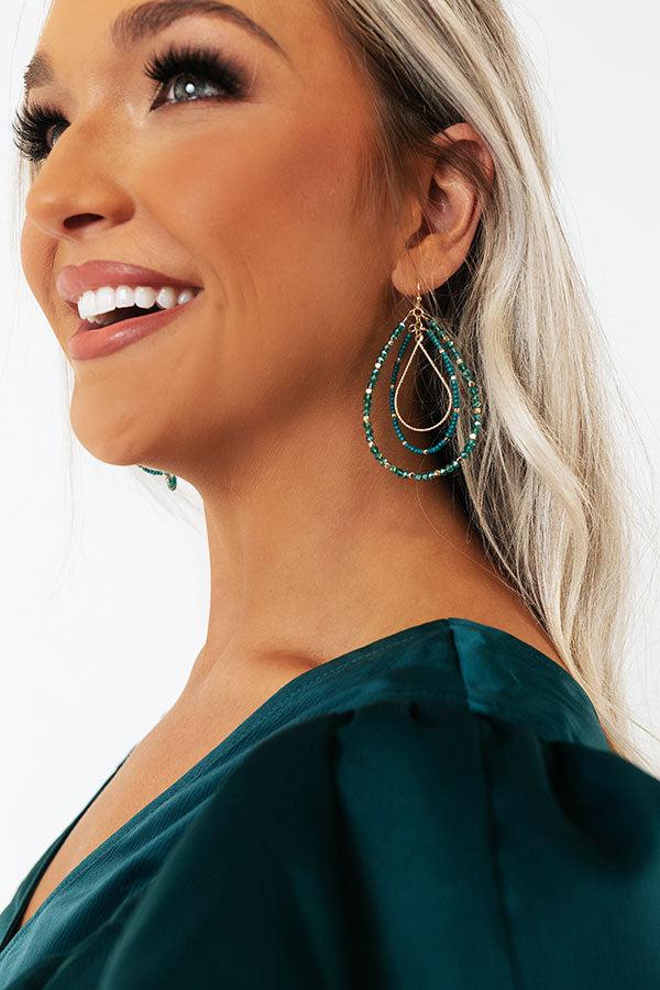 Impressions Peony Please Earrings In Green