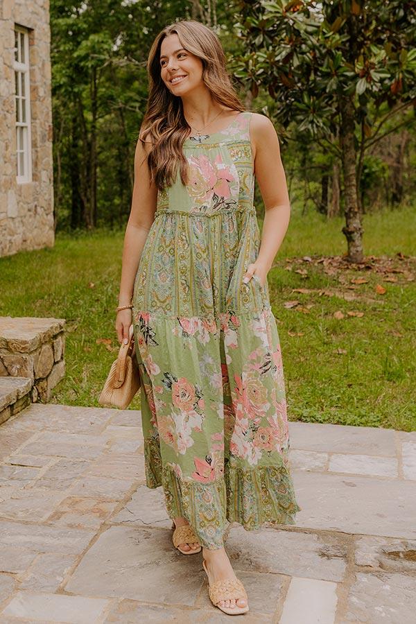 Impressions Petal Promenade Tiered Maxi Dress