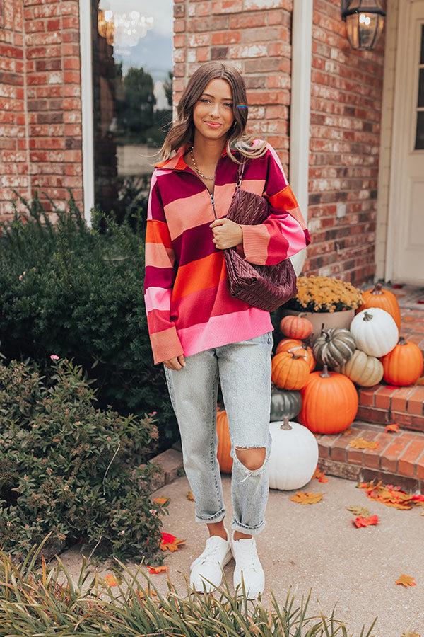 Impressions Picking Pumpkins Stripe Sweater