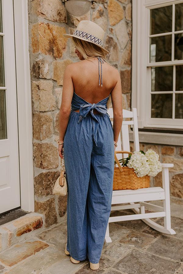 Impressions Picnic At The Park Chambray Jumpsuit