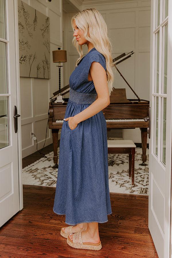 Impressions Picnic At The Park Denim Midi Dress