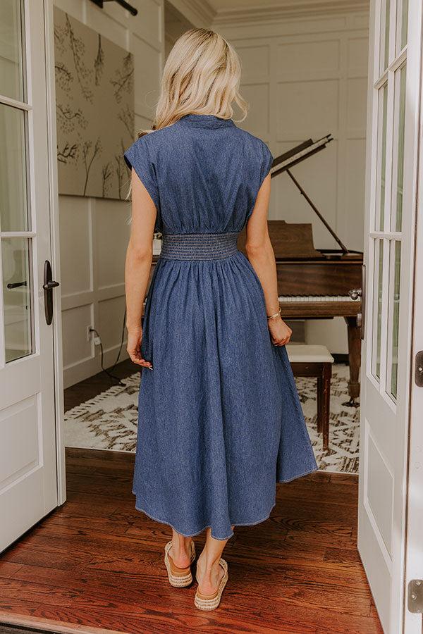 Impressions Picnic At The Park Denim Midi Dress