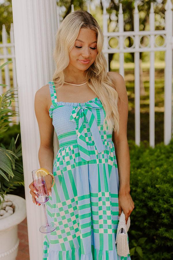 Impressions Picnic Chic Smocked Midi Dress