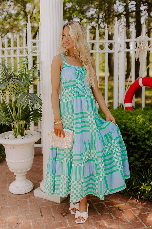 Impressions Picnic Chic Smocked Midi Dress