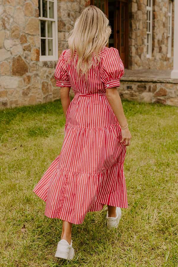 Impressions Picnic Date Stripe Midi Dress