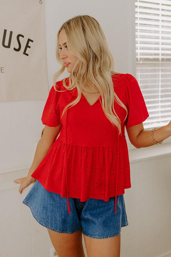 Impressions Picnic Day Eyelet Top