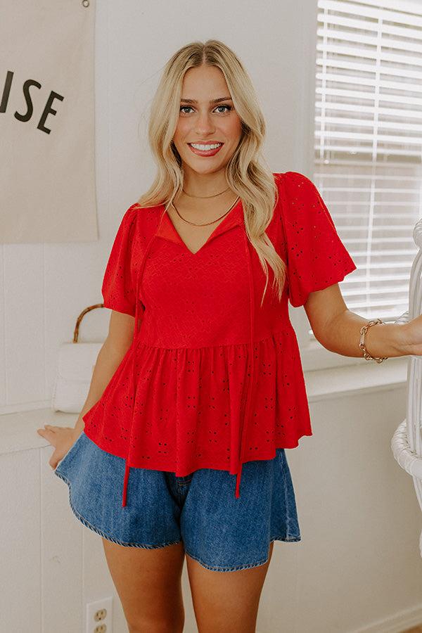 Impressions Picnic Day Eyelet Top