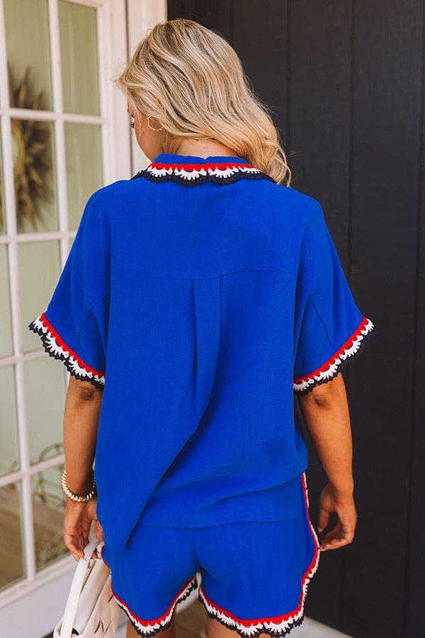 Impressions Picnic Plans Linen-Blend Button Up Top