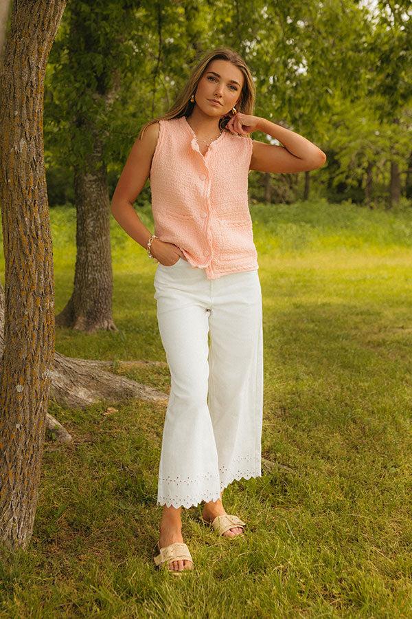 Impressions Pier Cafe Cutie Knit Top In Peach