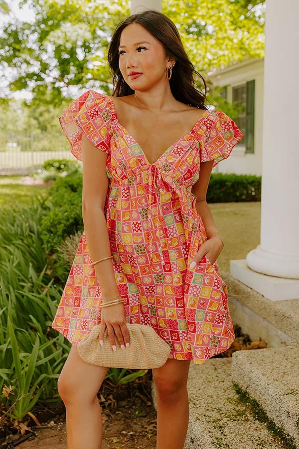 Impressions Pink Lemonade Babydoll Mini Dress