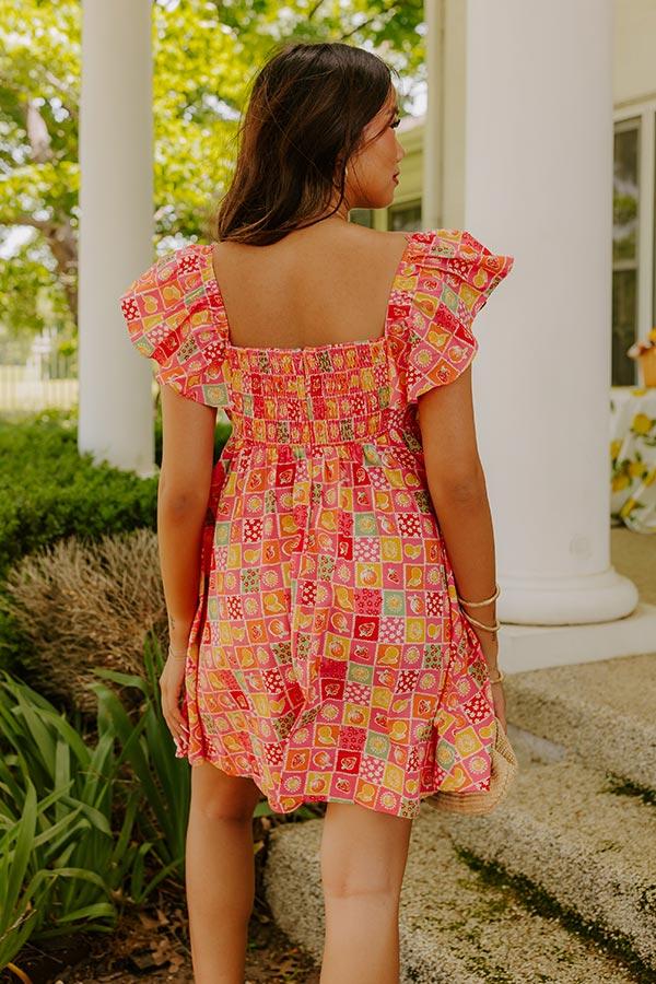 Impressions Pink Lemonade Babydoll Mini Dress