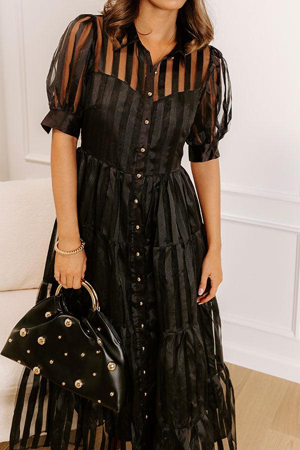 Impressions Pinot Noir Sippin Organza Midi Dress