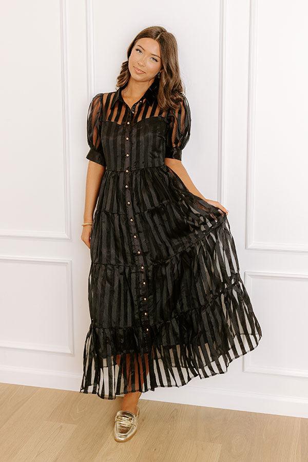 Impressions Pinot Noir Sippin Organza Midi Dress