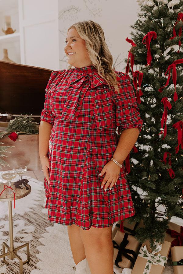 Impressions Plaid Perfection Mini Dress Curves