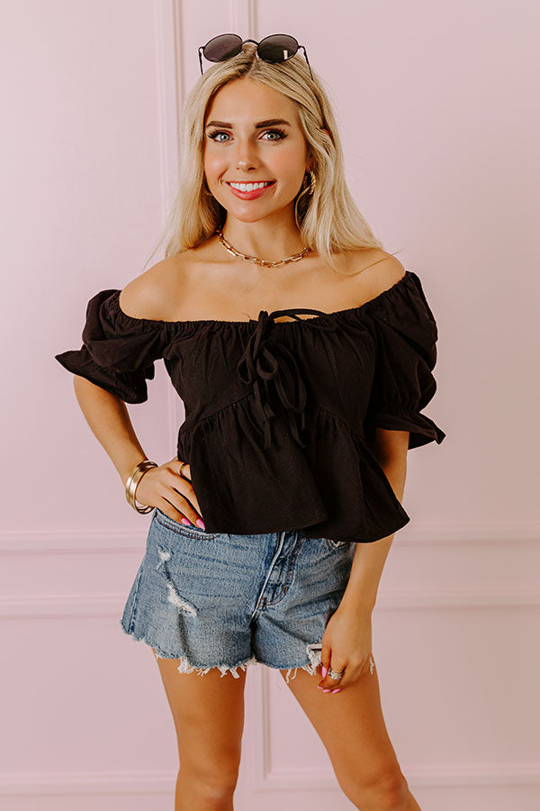 Impressions Play It Again Babydoll Top In Black