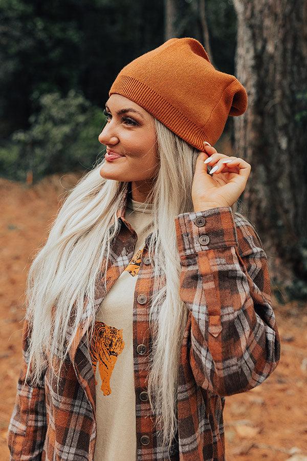 Impressions Playlist On Repeat Beanie In Rust