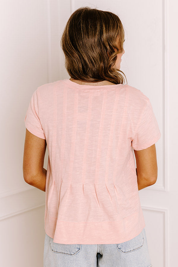 Impressions Plot Twist Pleated Top In Peach