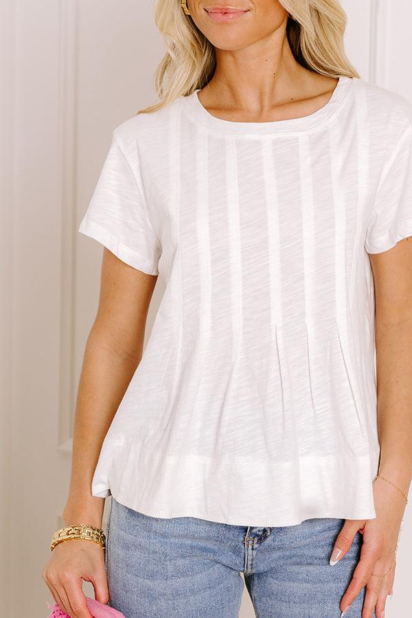 Impressions Plot Twist Pleated Top In White