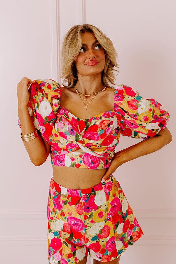 Impressions Pocket Full Of Roses Crop Top