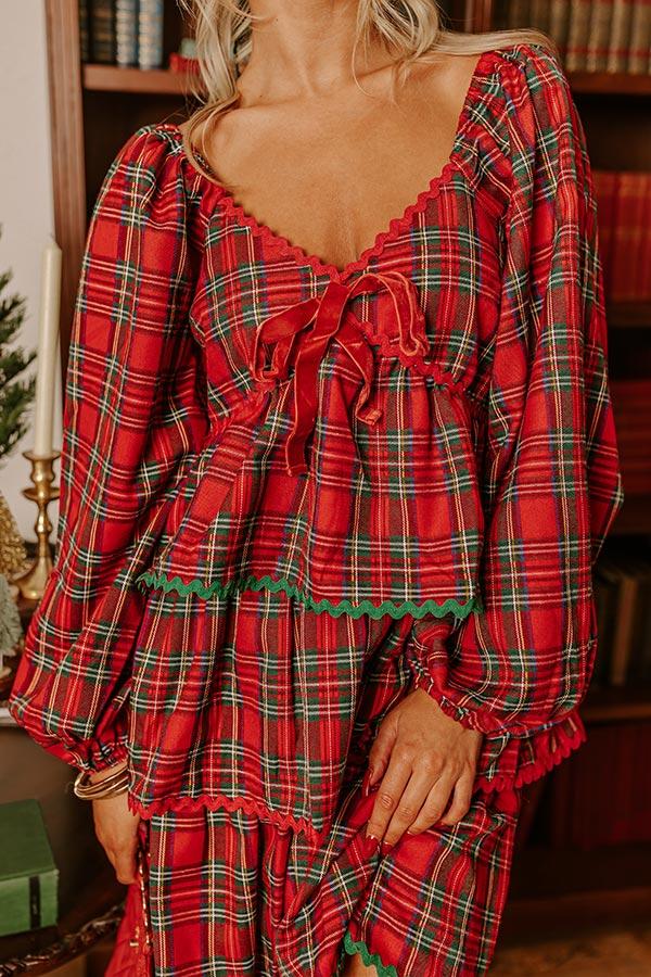 Impressions Polished Plaid Tiered Mini Dress