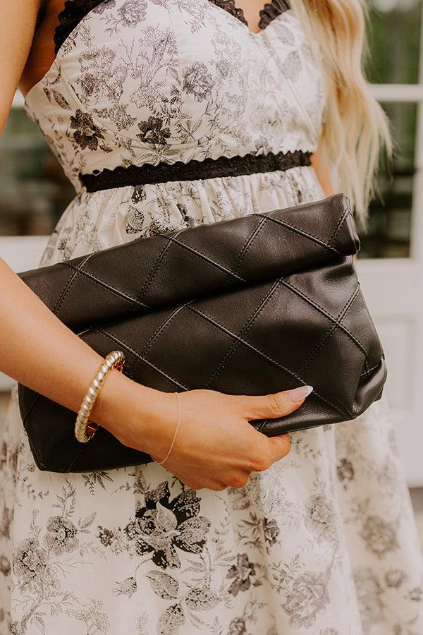 Impressions Posh Mode Faux Leather Clutch In Black