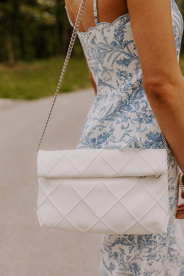 Impressions Posh Mode Faux Leather Clutch In Ivory