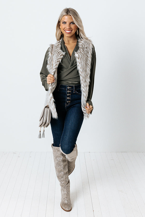 Impressions PR Move Tie Top In Olive