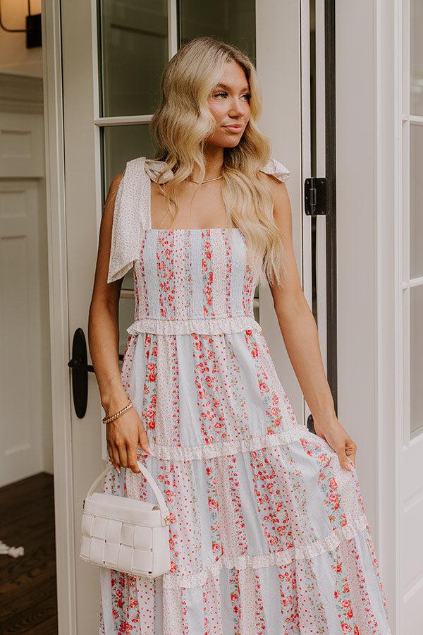 Impressions Prairie Bloom Floral Tiered Midi Dress