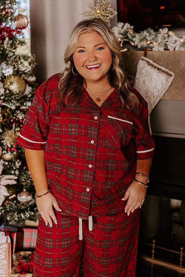 Impressions Pretty In Plaid Pajama Top Curves