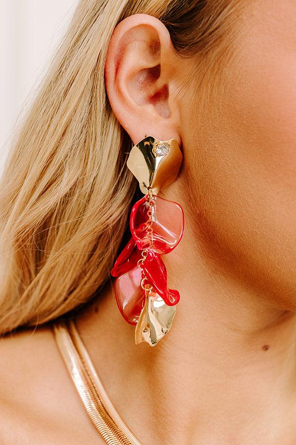 Impressions Pretty Petals Drop Earrings in Pink