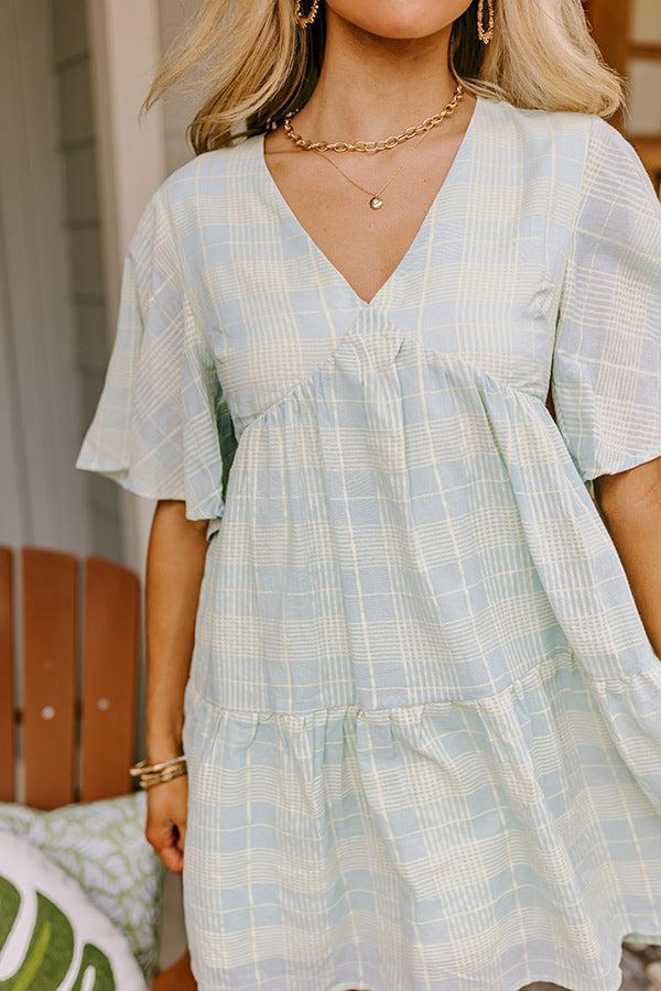 Impressions Pretty Presence Babydoll Dress In Aqua