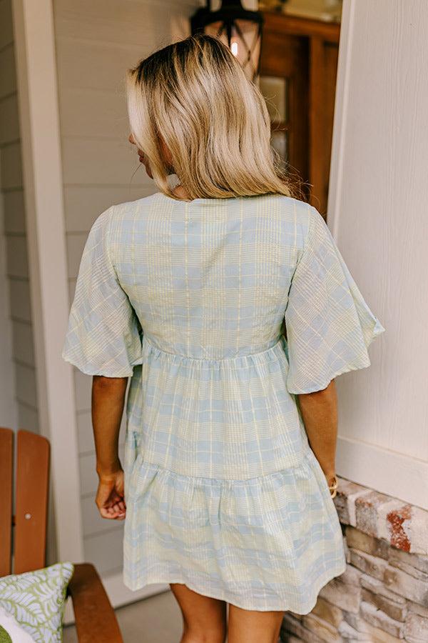 Impressions Pretty Presence Babydoll Dress In Aqua