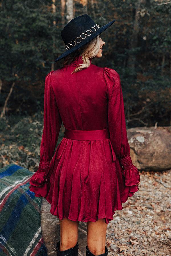 Impressions Prosecco Splash Mini Dress In Wine