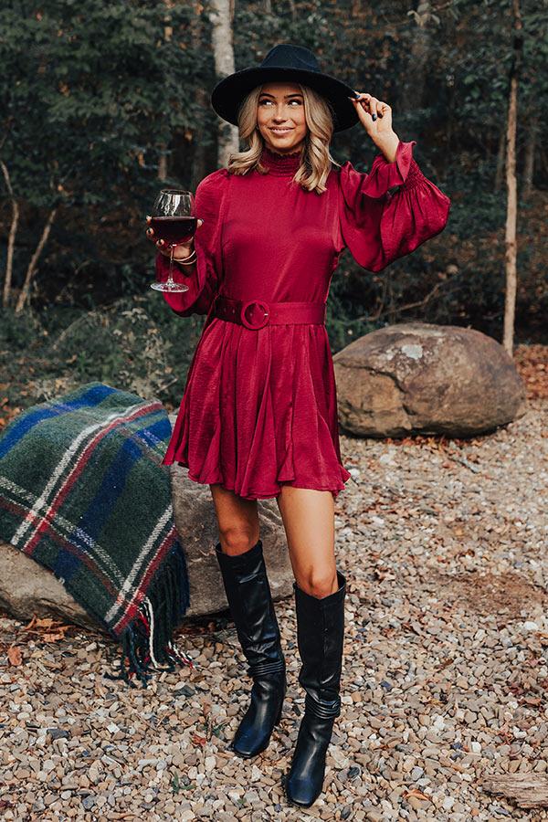 Impressions Prosecco Splash Mini Dress In Wine