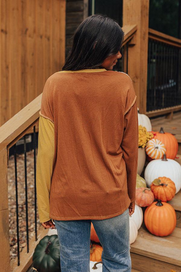 Impressions Pumpkin Spice Feels Colorblock Top