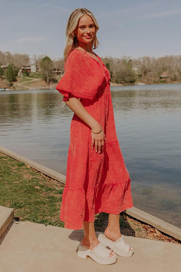 Impressions Pursuit Of Happiness Midi Dress In Red