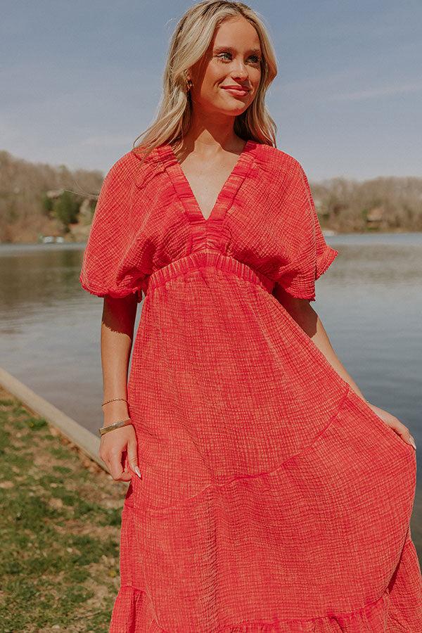 Impressions Pursuit Of Happiness Midi Dress In Red