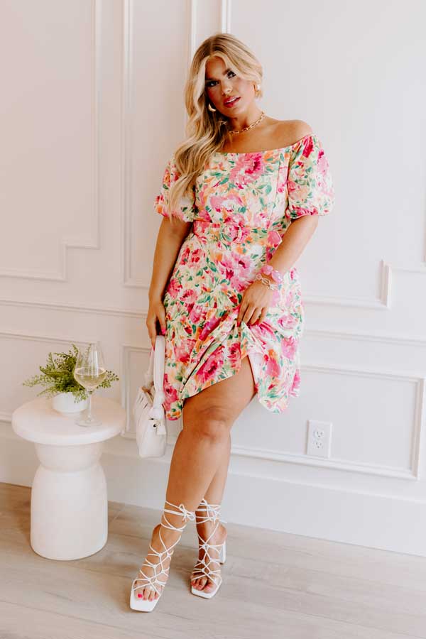 Impressions Quite Dashing Floral Dress Curves