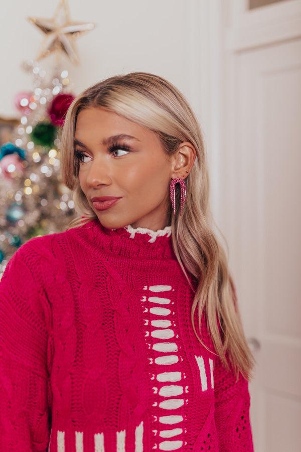 Impressions Really Radiant Earrings In Fuchsia