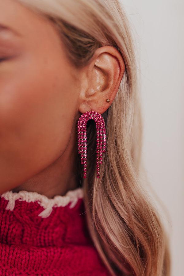 Impressions Really Radiant Earrings In Fuchsia