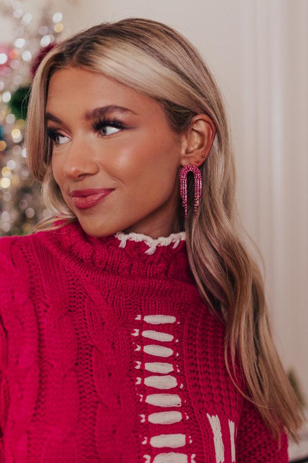 Impressions Really Radiant Earrings in Fuchsia