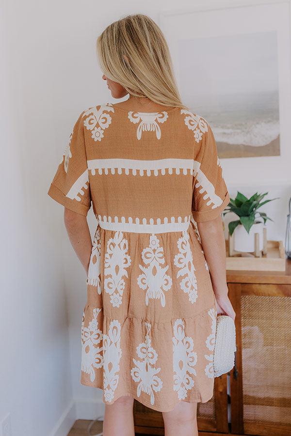 Impressions Resort Chic Mini Dress In Camel